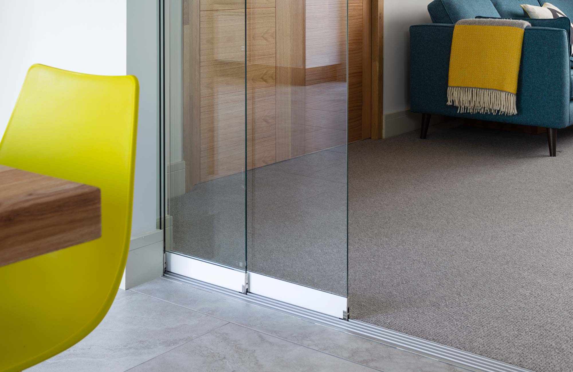 Internal glass partitions and sliding doors