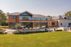 Stunning rural house rebuild project with large sliding doors