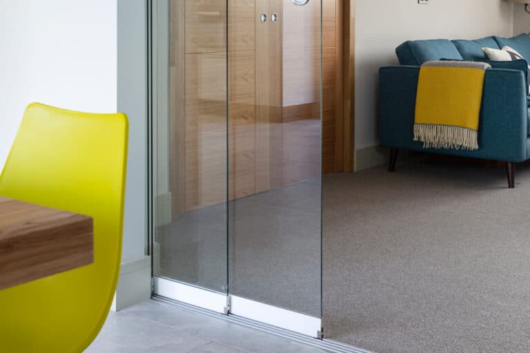 SF20 frameless glass partitions at Build it Selfbuild Education House at Graven Hill in Bicester